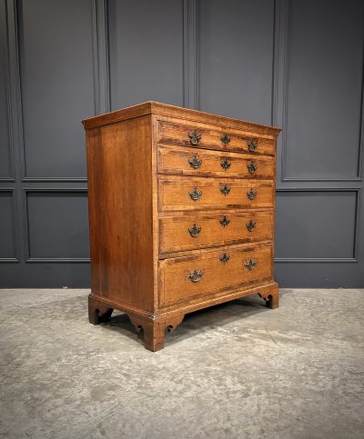 George III Inlaid Oak Chest of Drawers