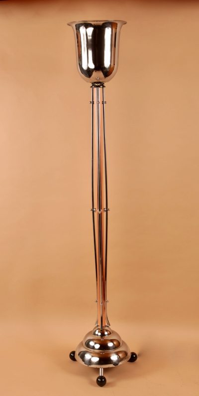 Art Deco Very Stylish Chrome Modernist  Standard Lamp, French Circa 1920-40.