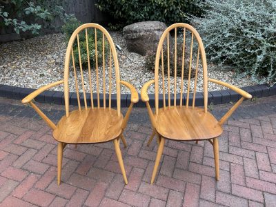 Pair of Ercol Windsor Carver Dining Chairs