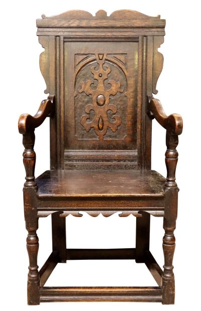 A 19th Century Carved Oak Wainscot Chair – 17th Century Style, Small Size