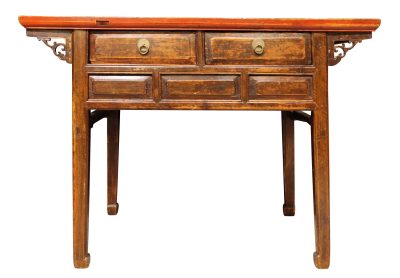 Antique Chinese Hardwood Side Table with Drawers, c.1820
