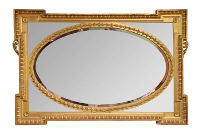 Antique Giltwood & Gesso Hepplewhite Style Overmantel Mirror, c.1900
