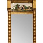 Early 19th Century Giltwood Mirror with verre Ã©glomisÃ© Antique Mirrors
