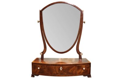 Georgian Mahogany Dressing Table Mirror with Sheild-Shaped Plate, Circa 1800