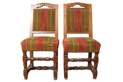 Rare Pair of Late 17th/Early 18th Century French Fruitwood Back Stools
