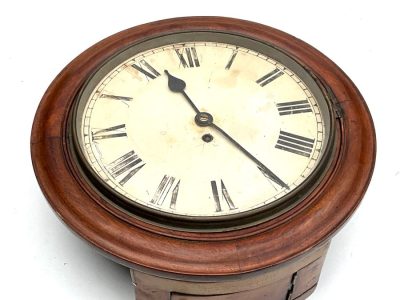 SCHOOL CLOCK MAHOGANY WITH FUSSE MOVEMENT