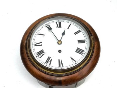 WALL CLOCK ROUND MAHOGANY 8 DAY
