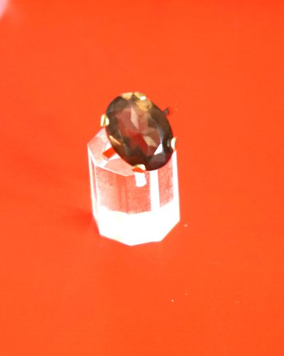Vintage 9ct Ornate Gold Smoky Quartz Ring - Boxed - FREE UK POSTAGE