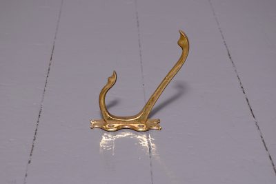 Large set of 21 Cast Brass Double Wall Hooks