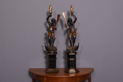 Pair of Venetian Polychrome Figures of Gondoliers
