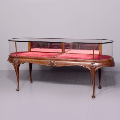Large Mahogany and Glazed Display Cabinet of Generous Proportions