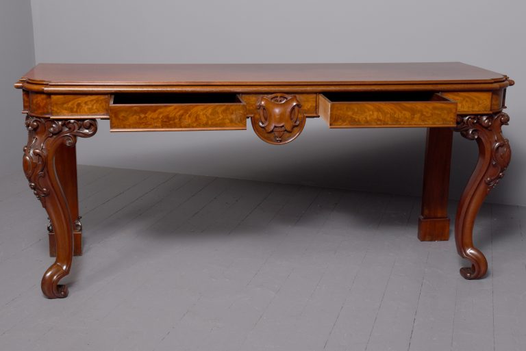 Magnificent large George IV carved mahogany hall or serving table Hall Table Antique Furniture Magnificent large George IV carved mahogany hall or serving table