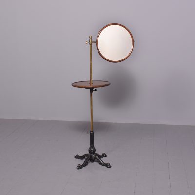 Mahogany, Brass and Cast Iron Adjustable Toilet Stand