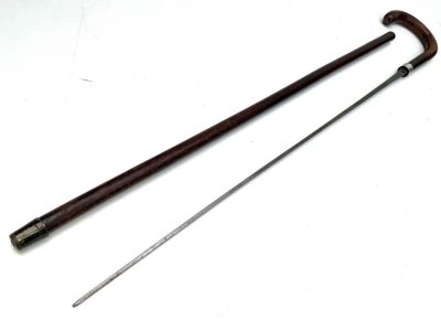 MAHOGANY GENTS WALKING STICK SWORD STICK Miscellaneous MAHOGANY GENTS WALKING STICK SWORD STICK