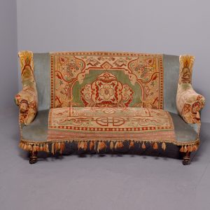 Unusual Victorian Carpet Upholstered Sofa