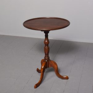 George III style figured mahogany circular tripod occasional or wine table