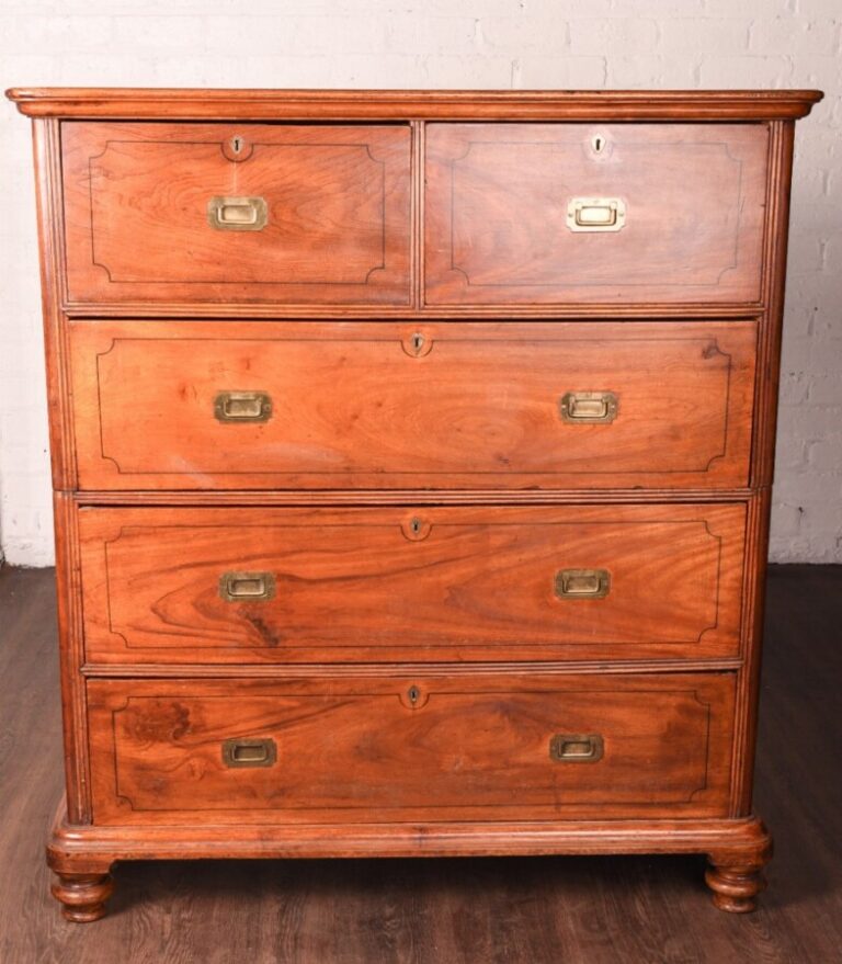 Camphor Wood Campaign Chest Of Drawers SAI1052