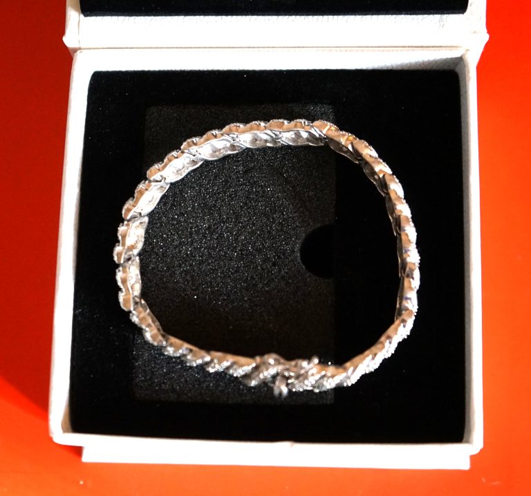 Vintage 925 Silver CZ Link Tennis Bracelet Boxed