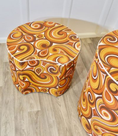 1960s Psychedelic Retro Paisley Print, Table with Seat For Sale