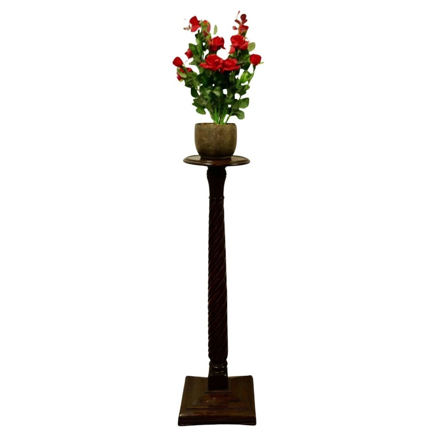19th Century Carved Walnut Pedestal Torchere