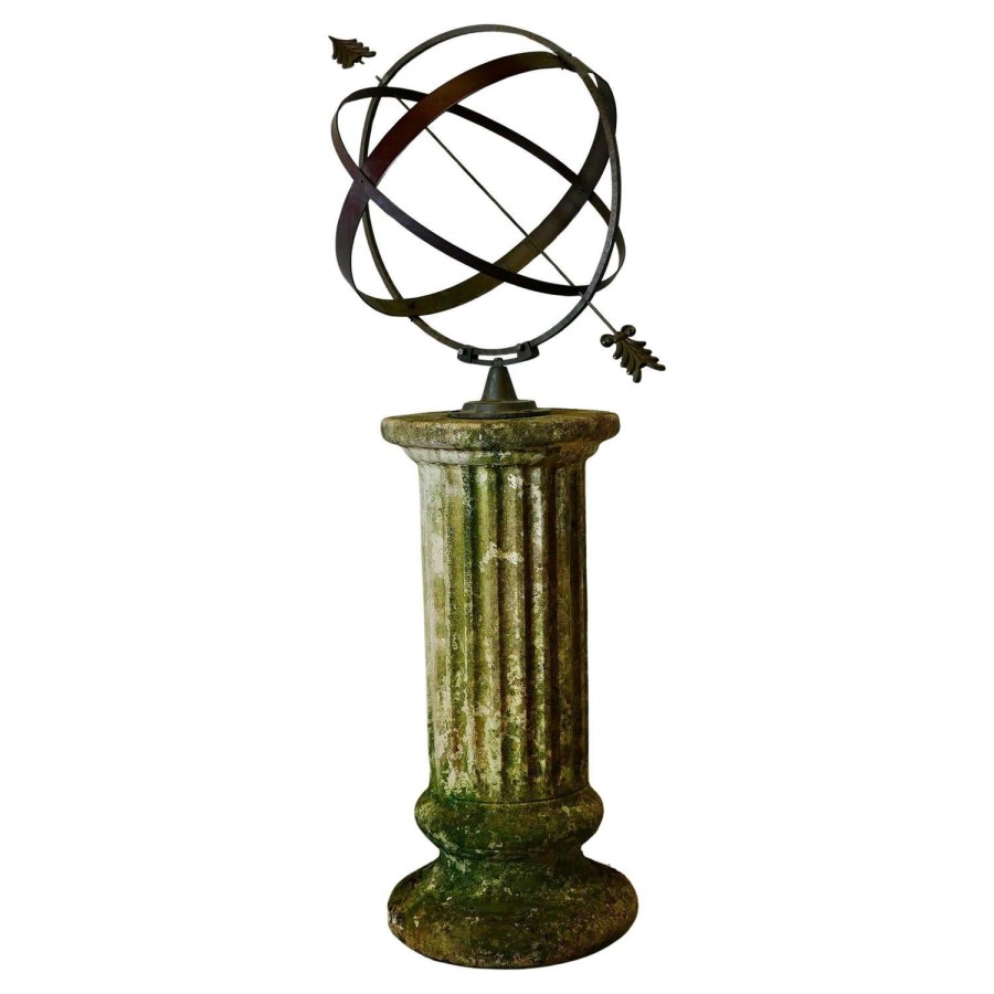 19th Century Copper Armillary Sphere on a Stone Pedestal