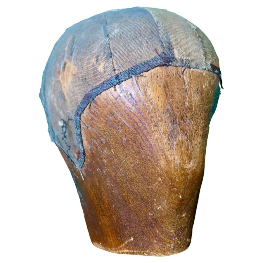 19th Century Elm Barrister’s Wig Stand or Milliners Hat Block Shop Dis