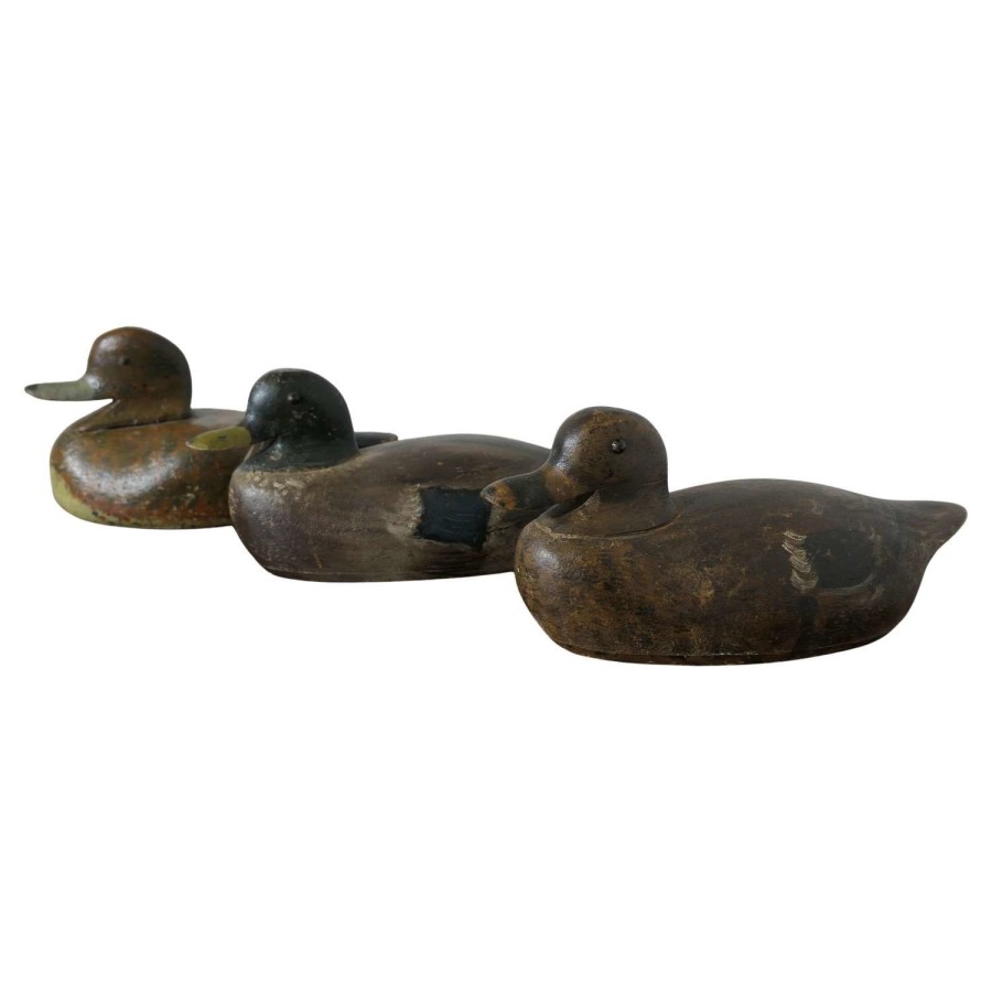 3 Painted and Carved Decoy Ducks These are good 19th Century Decoys