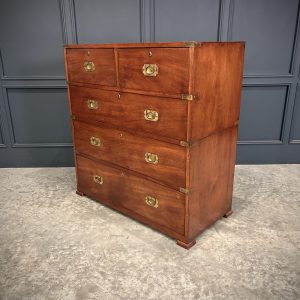 Victorian Mahogany Military Campaign Chest by Ross & Co.