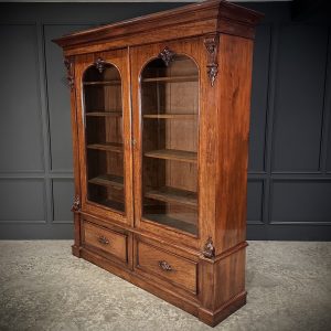 Large Victorian Mahogany Glazed Bookcase