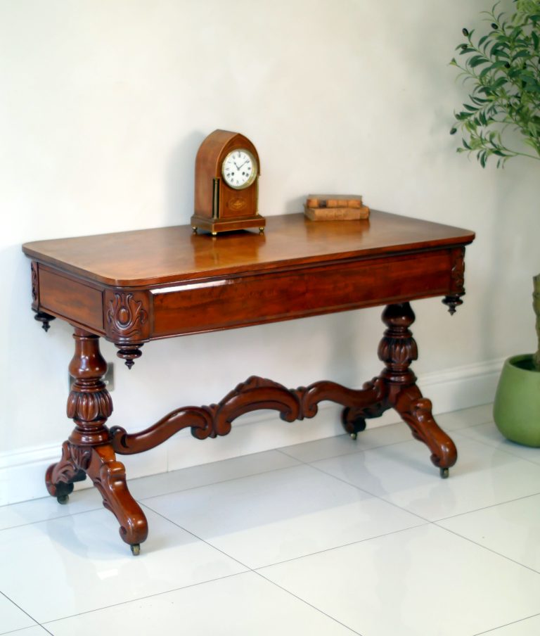 19th Century Victorian Library Side Console Hall Table