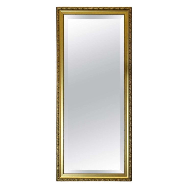 A Decorative Long Narrow Gilt Dressing Mirror A delightful piece, the mirror ha