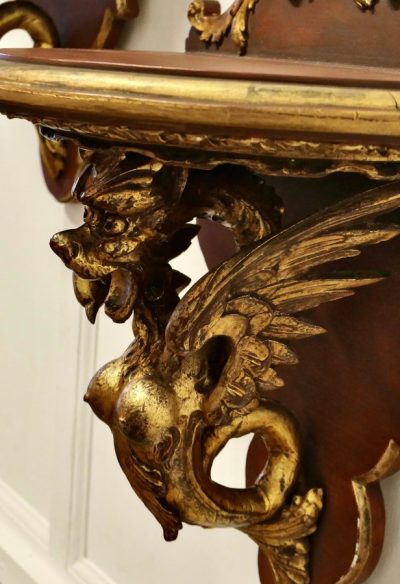 A Large Pair of Italian Carved Gilt Wall Brackets These are beautifully ...