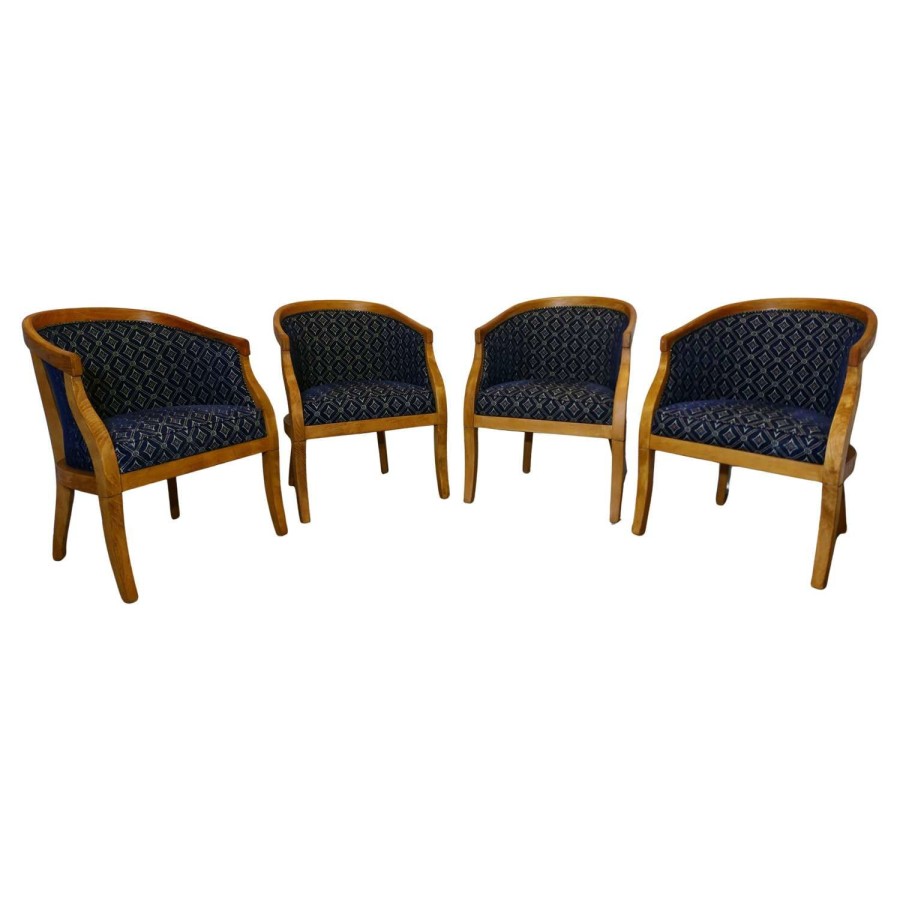 A Set of 4 Upholstered Tub Chairs