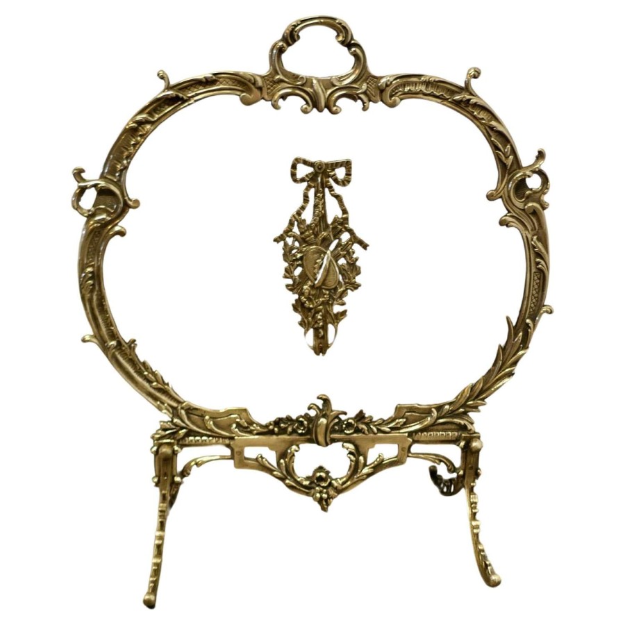 A Superb French Brass Rococo Fire Guard, Screen The Fire guard is a superb
