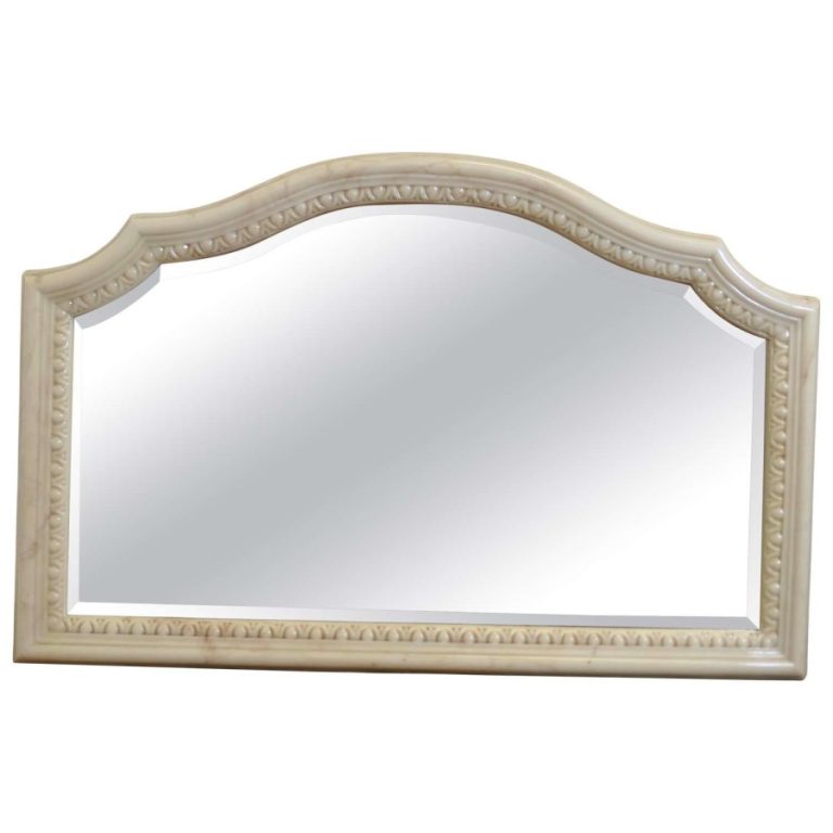 A Superb Large Carved Simulated Marble Overmantel Mirror