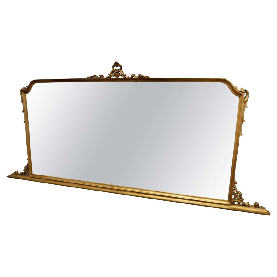 A Superb Long French Gilt Overmantel
