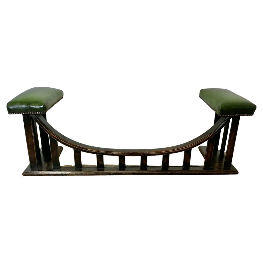 A William Birch Arts and Crafts Heavy Oak Club Fender