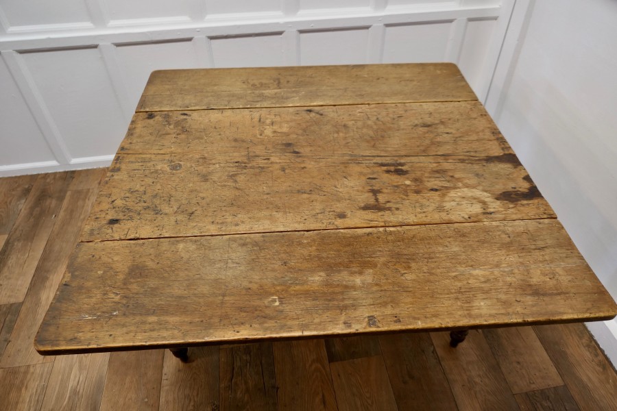 Antique Pine Drop Leaf Cottage Dining Table - Image 8