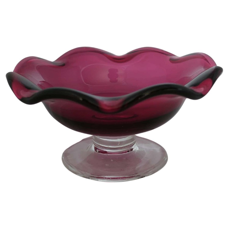 Antique Victorian Cranberry Glass Dish Antique Victorian Cranberry Gl