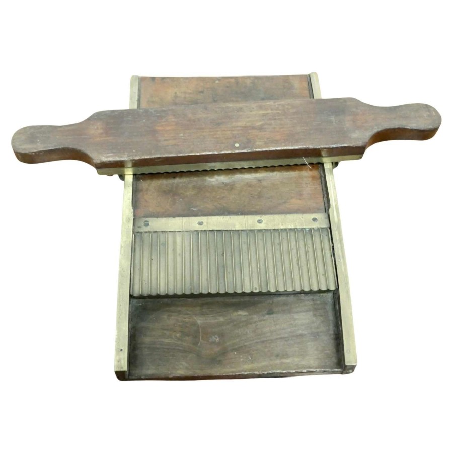 Antique Wood %26 Brass Pill Roller from a Pharmacy Apothecary
