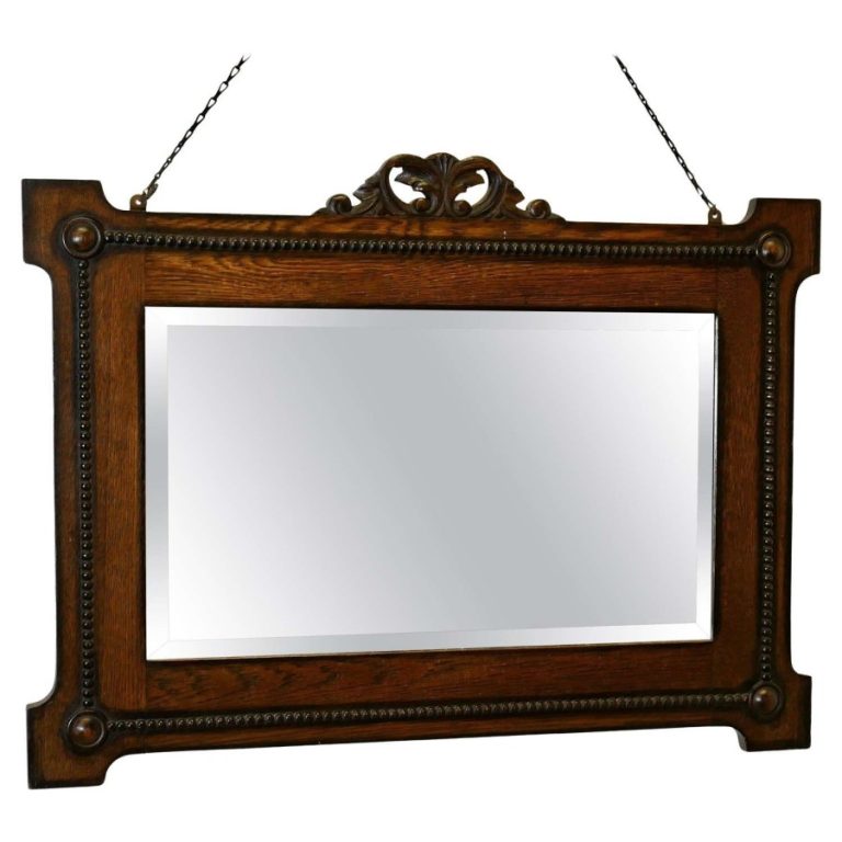 Art Deco Rectangular Oak Mirror