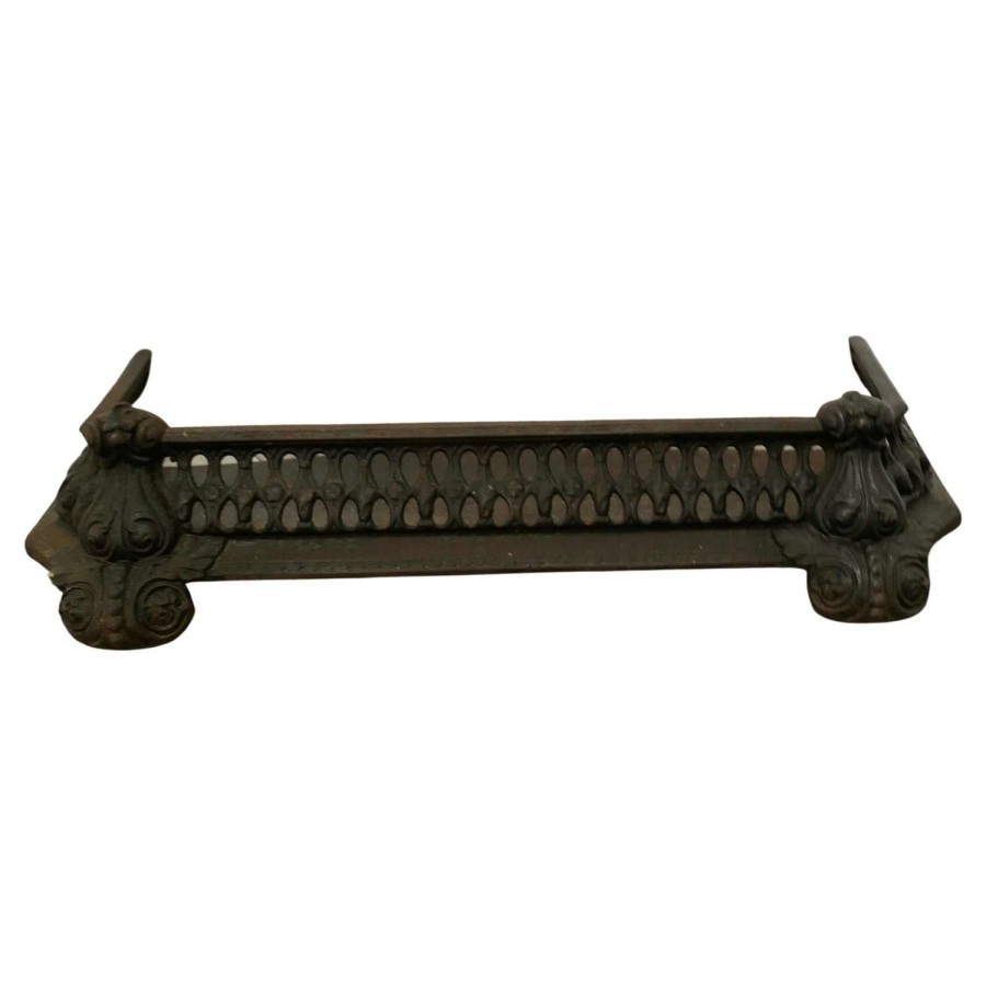 Art Nouveau Cast Iron Fender or Dog Grate