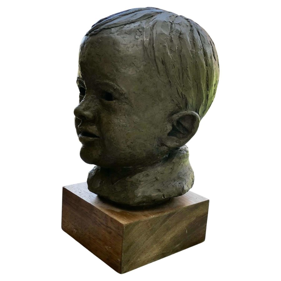 Artist’s Model Bust of a Very Young Smiling Boy, signed and dated