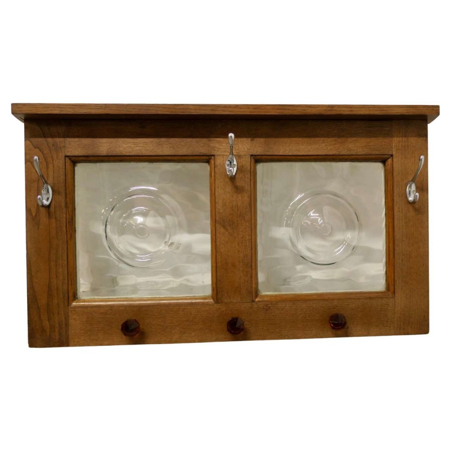 Arts %26 Crafts Golden Oak Coat Rack, Arts and Crafts Golden Oak Wall Rack