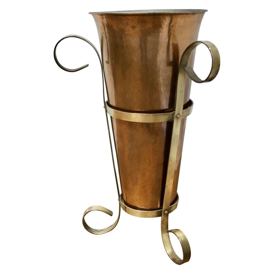 Arts and Crafts Copper and Brass Umbrella Stand An unusual and attractive piece