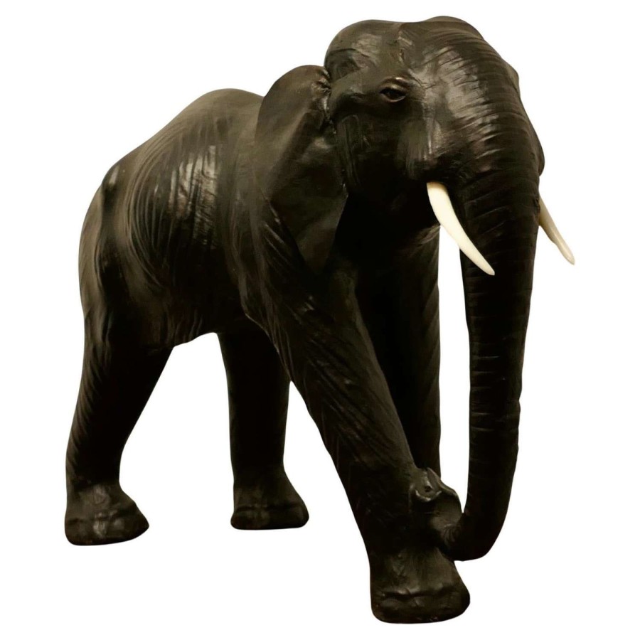 Arts and Crafts Leather Model of a Bull Elephant This is a beautiful