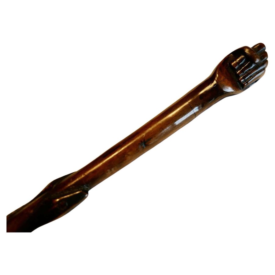 Beautifully Carved Two Tone Malacca Gentleman's Walking Stick with Sna