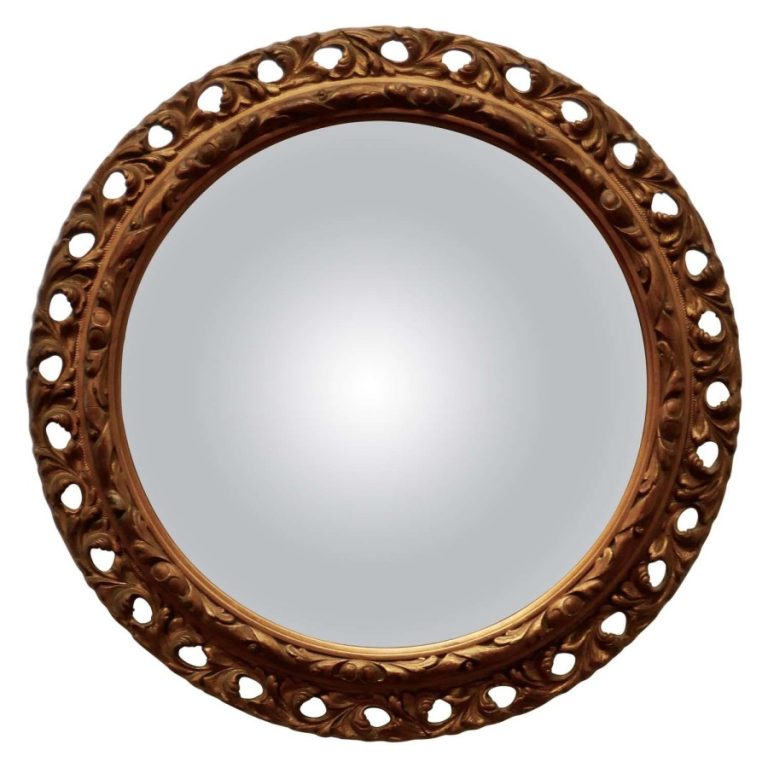 Carved Convex Gilt Wall Mirror