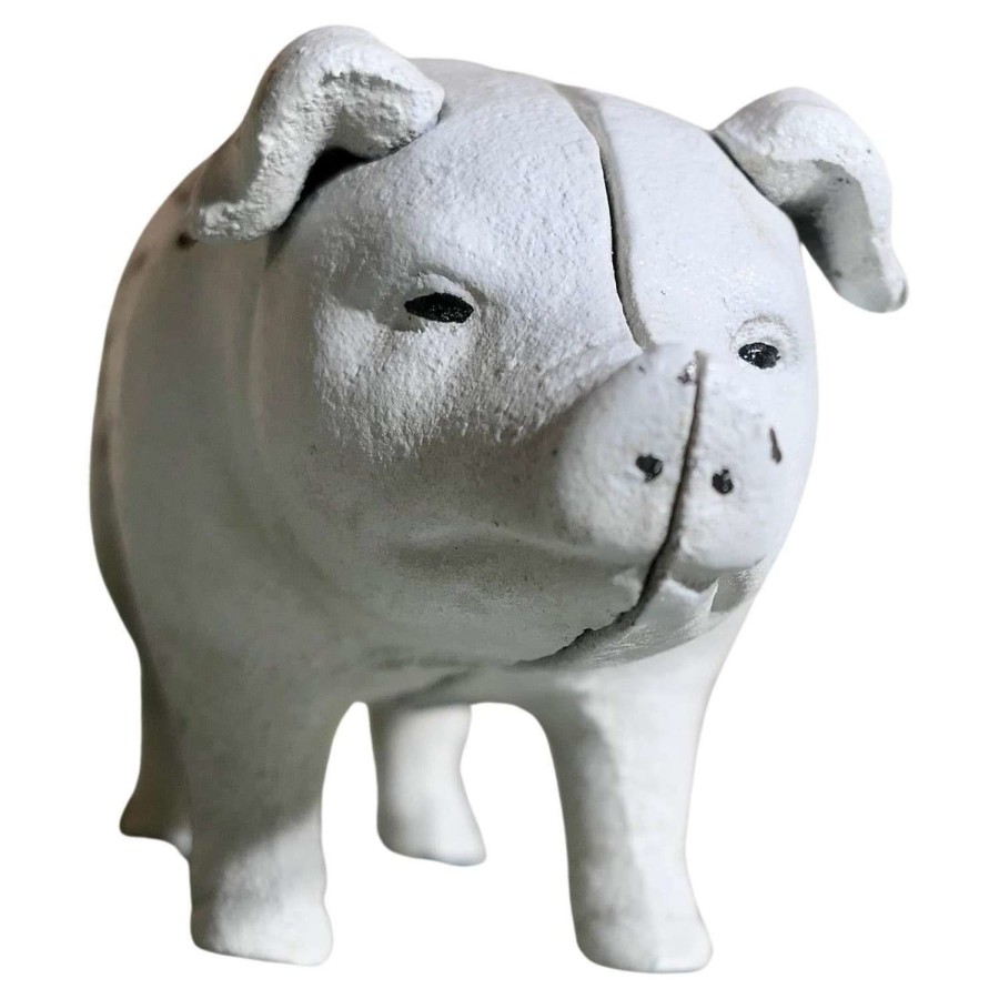 Cast Iron Piggy Bank Advertising Wm Moland's Sons Quaker City Hams