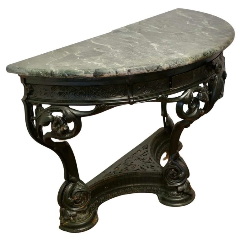 Colebrookdale Art Nouveau Half Round Hall/Garden Table